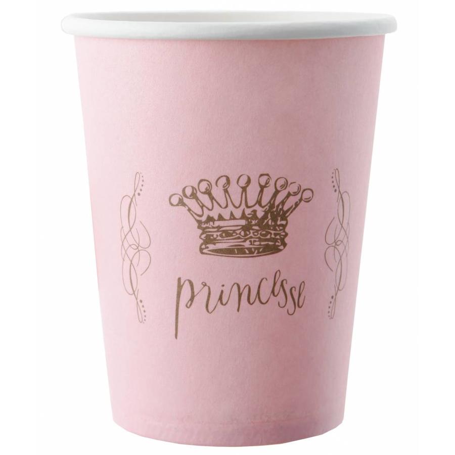 Roze bekertjes prinses (6 stuks)-1