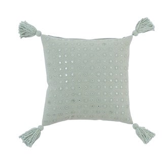 Blauw groen kussen met spiegeltjes