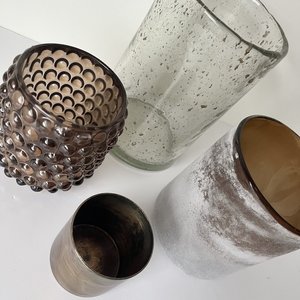 GLAZEN WINDLICHTEN SET VAN 4