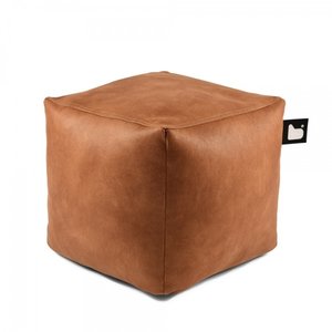 VIERKANTE POEF INDOOR B-BOX LEDERLOOK