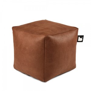 VIERKANTE POEF INDOOR B-BOX LEDERLOOK