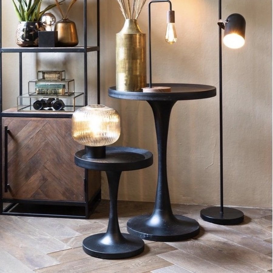 ZWART HOUTEN BIJZETTAFEL JOEKON