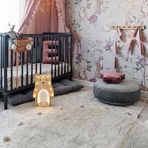 ROND VLOERKLEED BABYKAMER BUBBLY OLIJFGROEN