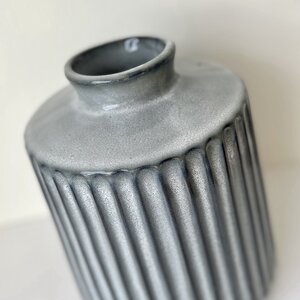 GROTE VAAS BLAUW GRIJS STREEP