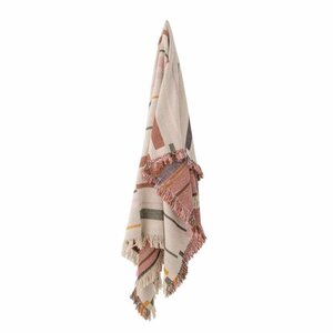 WOONPLAID ROZE NATUREL TOSCANA