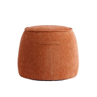 Light & Living Ronde poef oranje met grepen