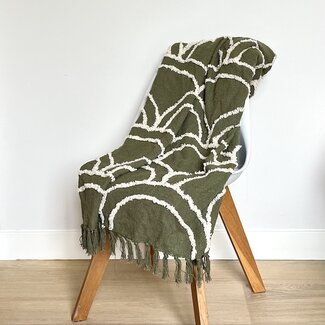 Bloomingville Plaid groen met wit patroon