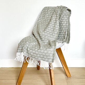Lime Light  Groen plaid met wit patroon