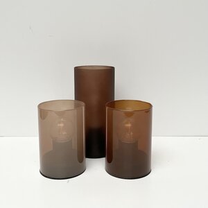GLAZEN WINDLICHTEN VAZOLA SET VAN 3