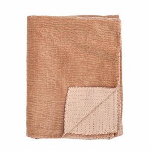 WOONPLAID VELVET QUILT PERZIK ROZE