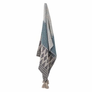 Bloomingville Blauw grijs plaid Milas