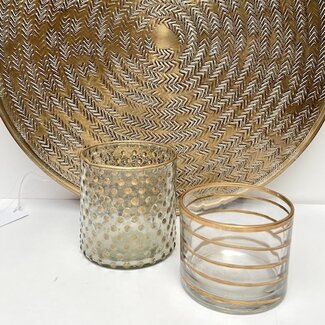 Windlichten glas met goud  by BRIC. no 2