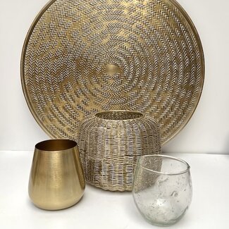 Light & Living Gouden windlichten op dienblad