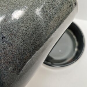 BLAUWE BLOEMPOT MET ONDERZETTER