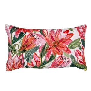 SIERKUSSENSET MET BLOEMEN IN ROZE EN GROEN