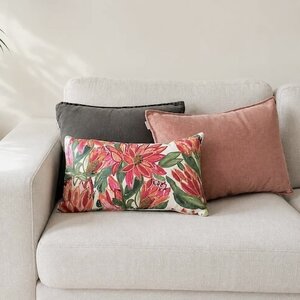 SIERKUSSENSET MET BLOEMEN IN ROZE EN GROEN