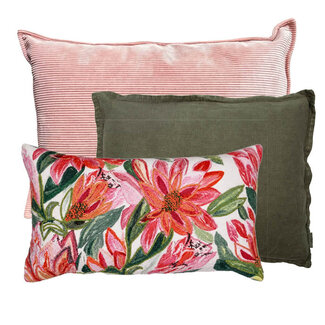 Lime Light  Sierkussenset met bloemen in roze en groen