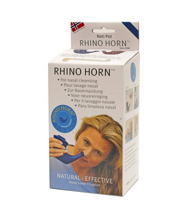 Rhino Horn neusdouche (neti pot) met nasaal spoelzout