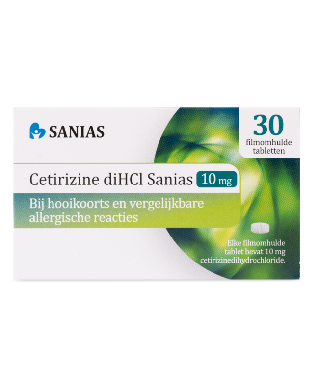 Cetirizine diHCl Sanias 10 mg, film-coated tablets