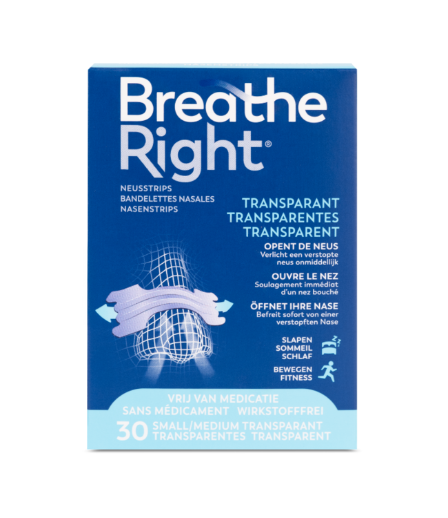 Breathe Right Clear neusstrips - 30 stuks