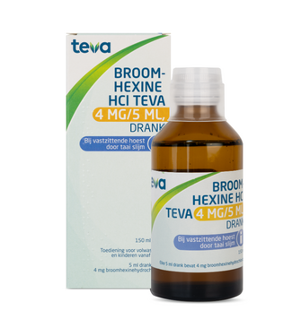 Teva Broomhexine Hoestdrank bij vastzittende hoest door taai  slijm