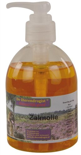 Afbeelding Dierendrogist zalmolie met dispenser door Online-dierenwinkel.eu