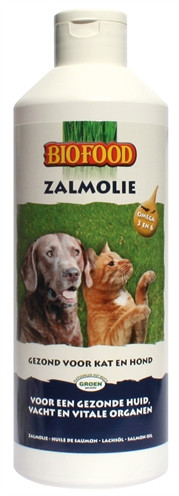 Afbeelding Biofood Zalmolie voor hond en kat 500 ml door Online-dierenwinkel.eu