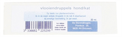 Afbeelding Dierendrogist Vlooiendruppel Natuurlijke Olie Basis 20 ML door Online-dierenwinkel.eu