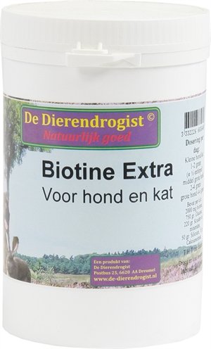 Afbeelding 200 gr Dierendrogist biotine poeder+kruiden voor hond en kat door Online-dierenwinkel.eu