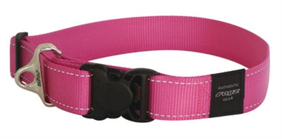 Afbeelding Rogz for Dogs Landing strip Hondenhalsband Verstelbaar Roze 80 x 4 cm door Online-dierenwinkel.eu