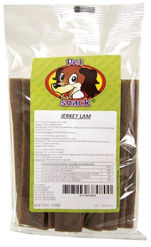 Afbeelding 20 st Petsnack lam/rijst jerkey's door Online-dierenwinkel.eu
