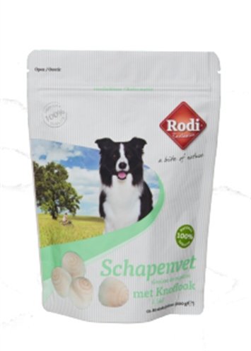 Afbeelding Rodi Schapenvet 200 g - Hondensnacks - Knoflook&Schapenvet door Online-dierenwinkel.eu