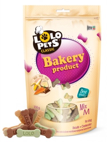 Afbeelding 350 gr Lolo pets biscuits bones mix hondenkoekjes door Online-dierenwinkel.eu