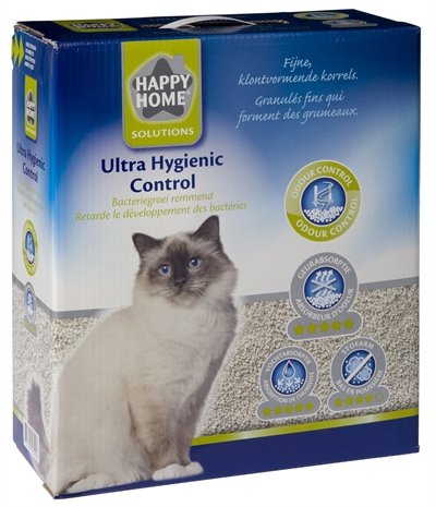 Afbeelding Happy Home Solutions Ultra Hygienic Control - Kattenbakvulling - 10 l door Online-dierenwinkel.eu