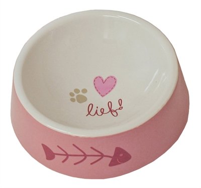 Afbeelding Lief! voerbak keramiek girls roze 13 cm door Online-dierenwinkel.eu