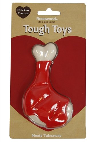 Afbeelding Rosewood tough toys meaty chicken takeaway leg 13 cm door Online-dierenwinkel.eu