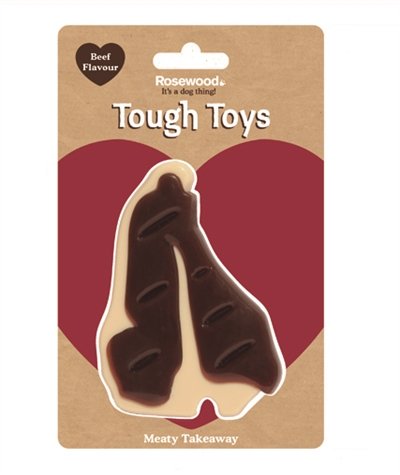 Rosewood tough toys meaty beef takeaway steak 13 cm