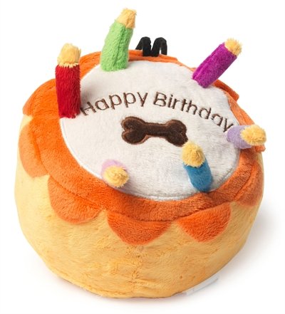 House of paws pluche birthday cake taart 19x19x14 cm