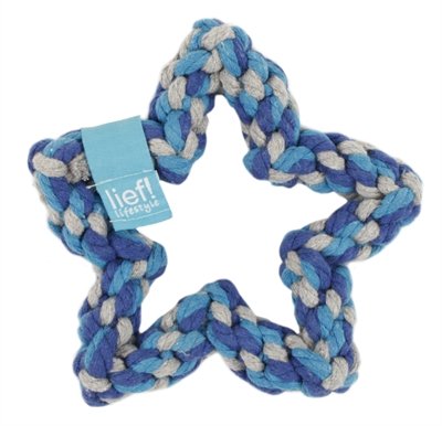 Afbeelding Lief! flostouw ster boys beige / blauw 16 cm door Online-dierenwinkel.eu