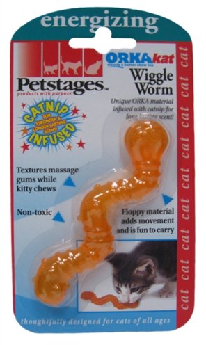 Petstages orka wiggle worm oranje