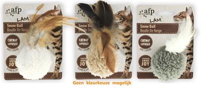 Afbeelding Afp snow ball lamswol met veren en catnip assorti door Online-dierenwinkel.eu