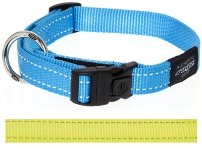 Afbeelding Rogz for Dogs Nitelife Hondenhalsband Verstelbaar Geel 32 x 1,1 cm door Online-dierenwinkel.eu