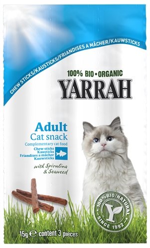 Afbeelding Yarrah - Kattensnack Chew Stick met Vis Bio - 5 x 15 g door Online-dierenwinkel.eu