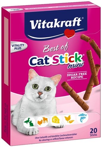 Afbeelding Vitakraft best of cat stick mini suiker vrij 20x2 gr door Online-dierenwinkel.eu