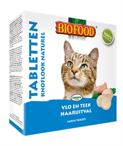 Afbeelding Biofood Tabletten Knoflook Naturel voor de kat Per verpakking door Online-dierenwinkel.eu