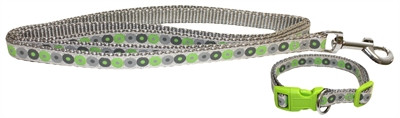 Little rascals puppy halsband voor met lijn voor hond groen 22,5-36 cm