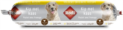 Afbeelding 400 gr Rodi worst kip / kaas door Online-dierenwinkel.eu