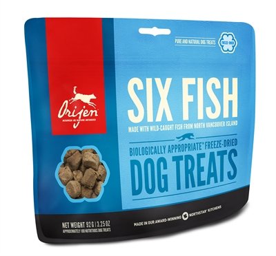Afbeelding 42,5 gr Orijen dog gevriesdroogd 6 fish snoepjes door Online-dierenwinkel.eu