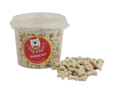 Afbeelding 1 ltr 400 gr Dog treatz inimini wit door Online-dierenwinkel.eu