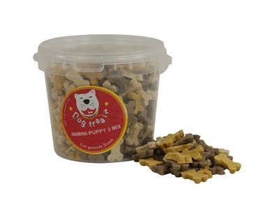 Afbeelding 1 ltr 425 gr Dog treatz inimini/puppy 3 mix door Online-dierenwinkel.eu